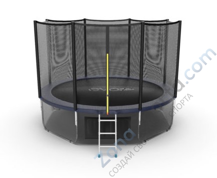 Батут Evo Jump External 12ft (Blue) с нижней сетью