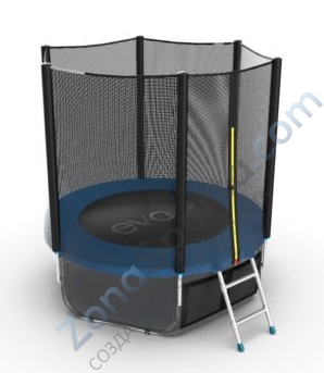 Батут Evo Jump External 6ft (Blue) с нижней сетью