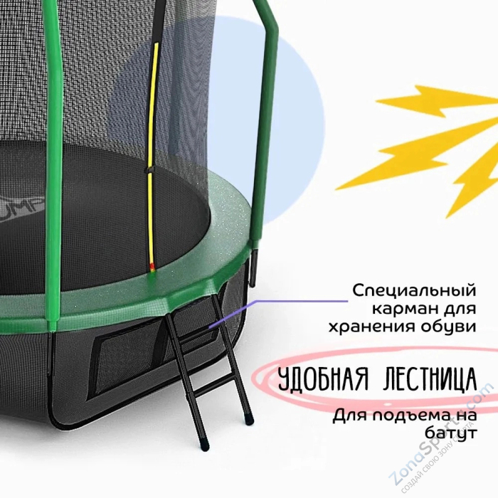 Батут с защитной сеткой KedaJump Jumpinator 14FT