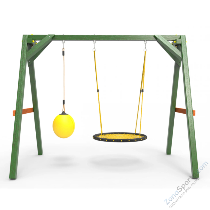 Деревянные качели Пикник 2 Вега (качели гнездо 1м качели drop)