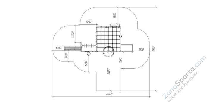 Детская площадка Савушка Куб-2 (Махагон) с гамаком для йоги