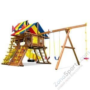 Детская игровая площадка Rainbow Play Systems Саншайн Кастл Спиральная горка Лайт Тент (Sunshine Castle Pkg V RYB Light)