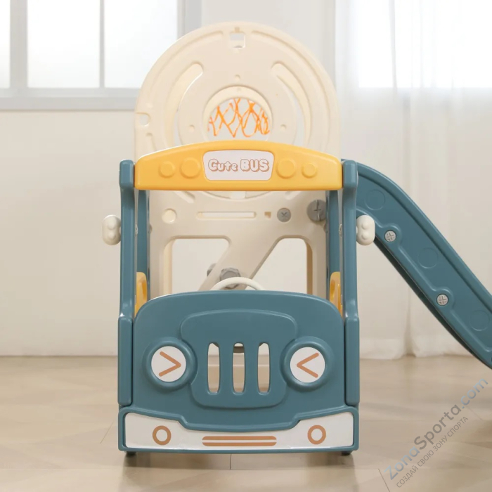 Игровой комплекс с горкой и качелями Unix Kids Bus (171 cm) Yellow