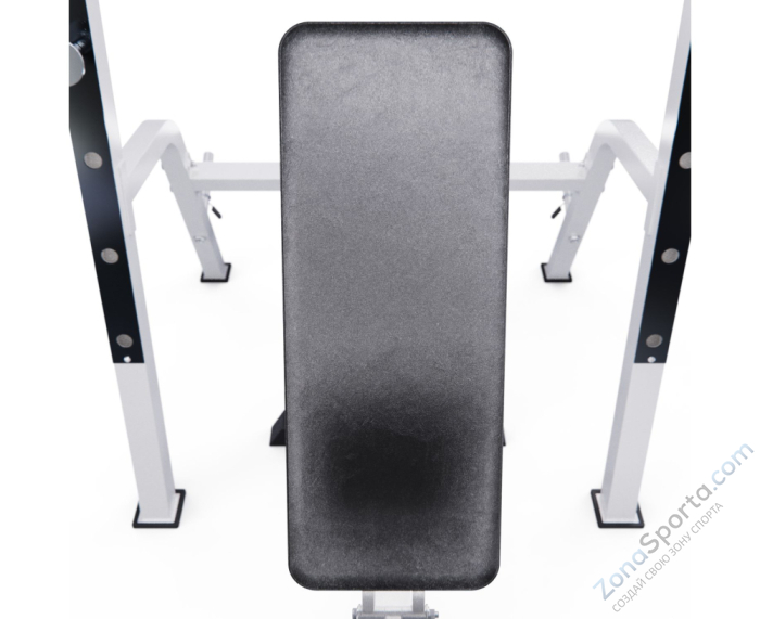 Скамья со стойками под штангу DFC GORILLA белая, с партой для бицепса